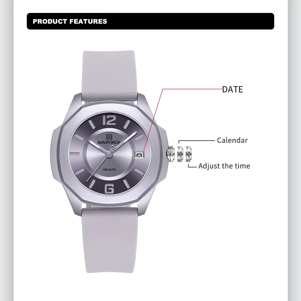 NAVIFORCE 7107 Watch for Women - Edge Tape Roll review and price